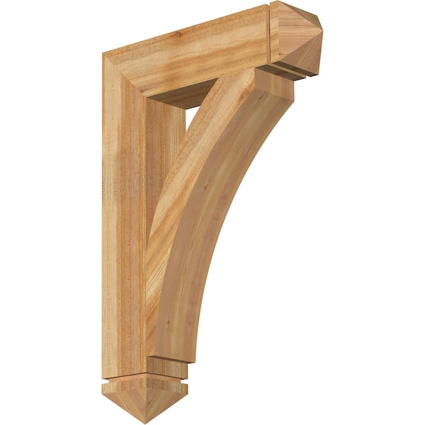 Ekena Millwork Thorton Arts & Crafts Rough Sawn Bracket, Western Red Cedar, 6"W x 26"D x 38"H BKT06X26X38THR03RWR - main